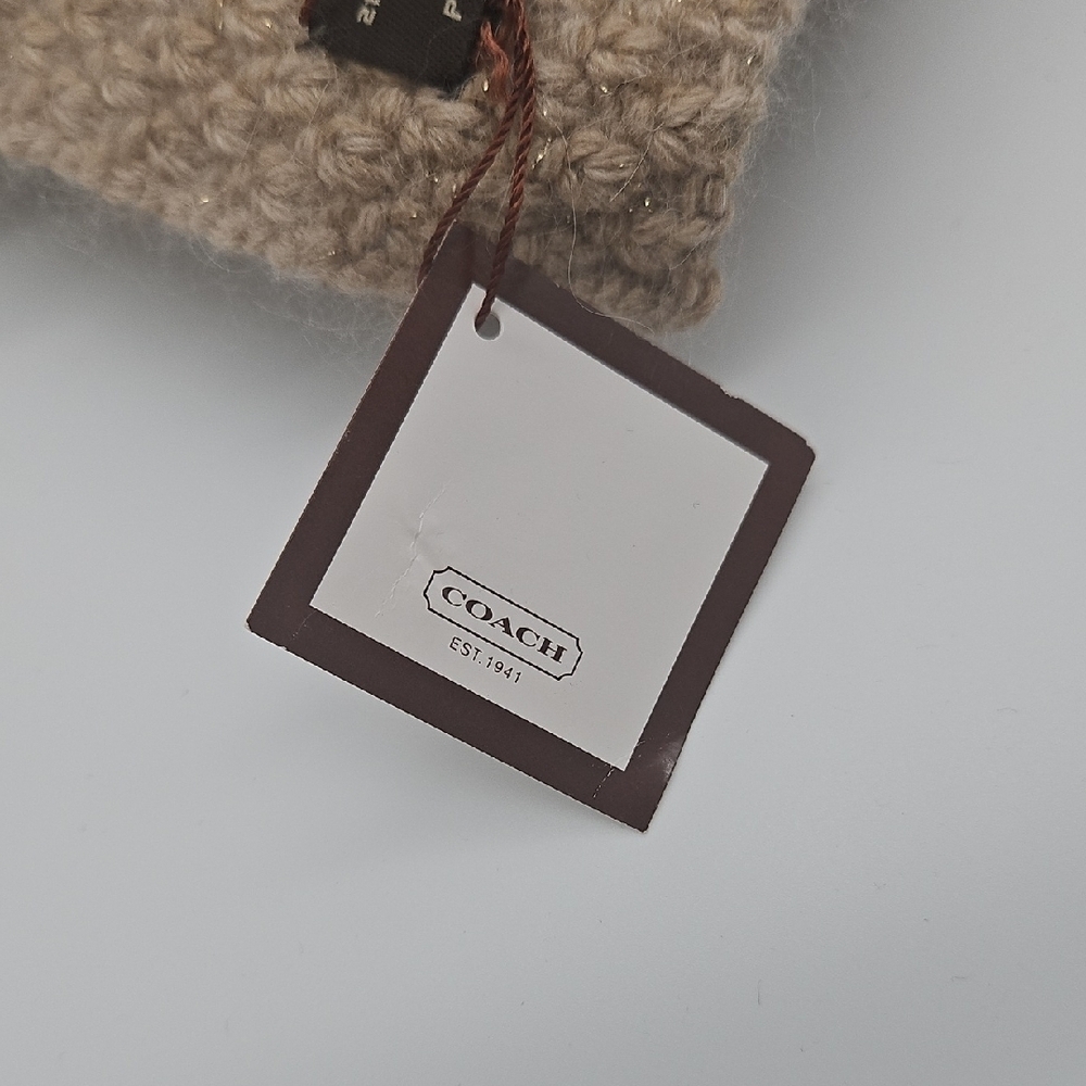 Coach Beige Chunky Knit Scarf - Picture 2 of 3